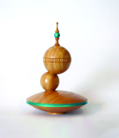 Spherical Lidded Box atop a Multi axis  turned piece : Ken Newton