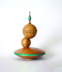 Spherical Lidded Box atop a Multi axis  turned piece : Ken Newton