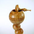 Lidded Box atop 4 multi axis turned  spheres (total 5 axis) : Ken Newton